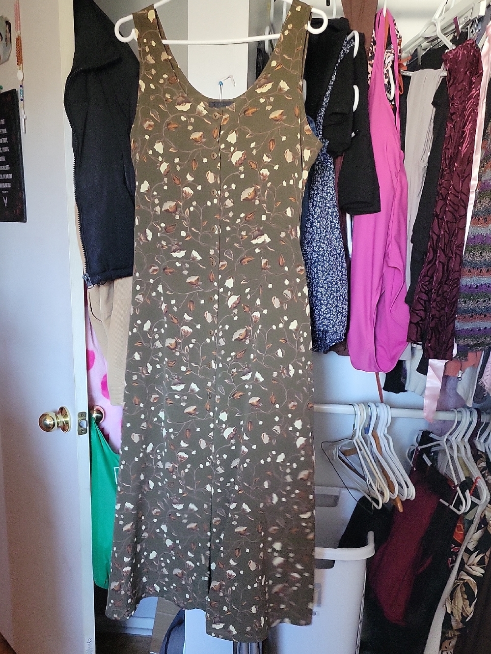 Bali Olive Green Floral Maxi Dress